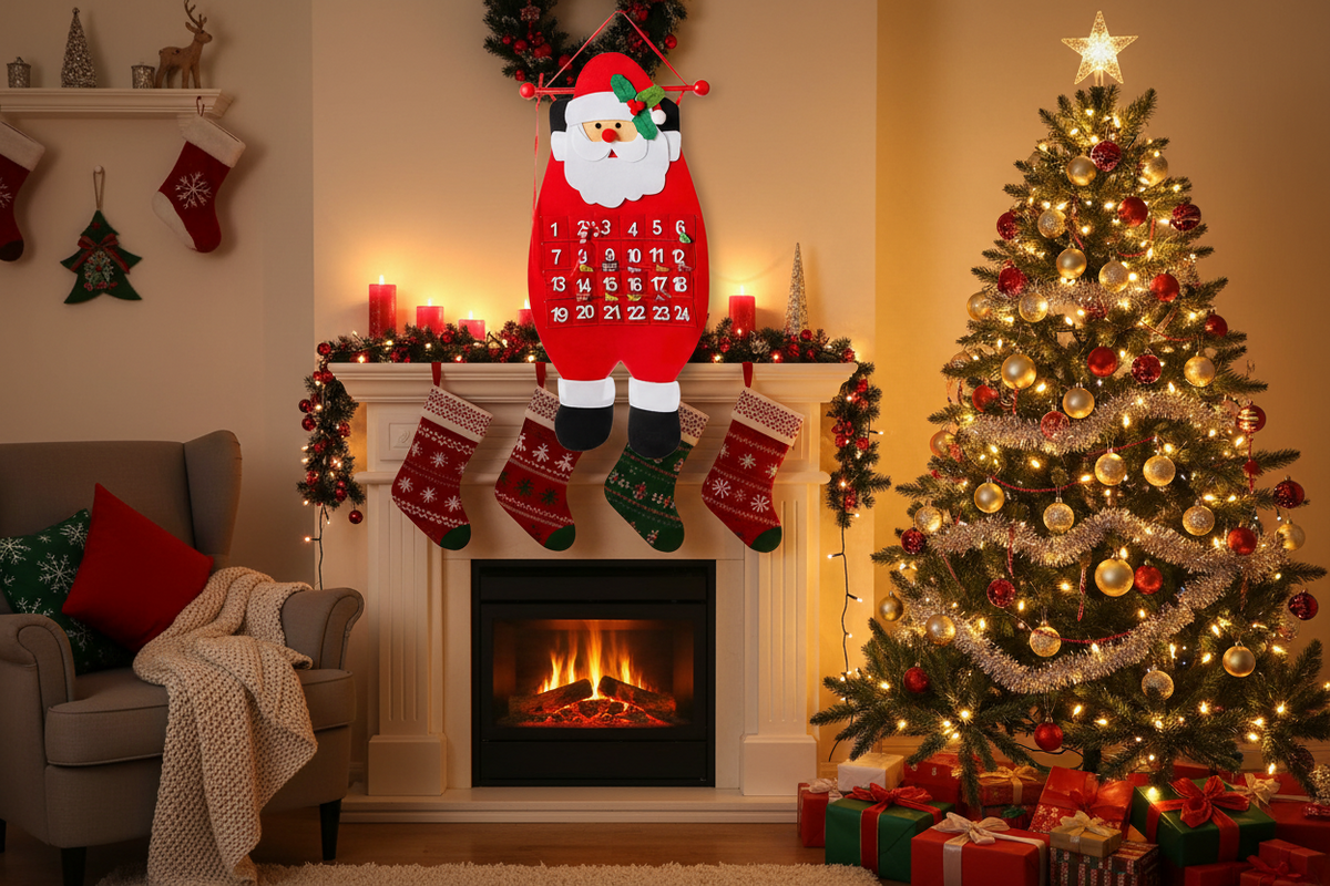 Advent Calendar Wall Hanging with Numbered Pockets to Fill