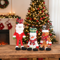 Christmas Decorations Standing Dolls Santa Reindeer and a Snowman