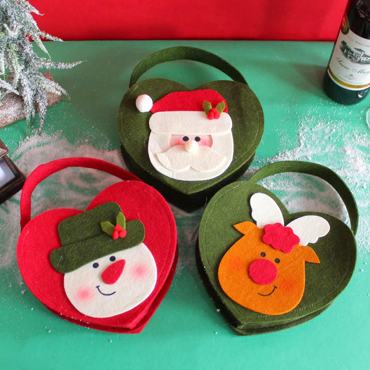 Christmas Decorations Treat Bags in Three Characters Non Woven