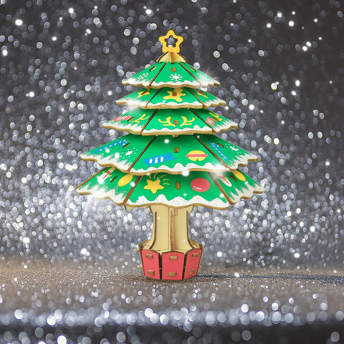 Christmas Decorations Wooden 3D Puzzle Kit in Two Models