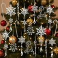 Christmas Decorations Acrylic Snowflakes and Icicles 18 or 36