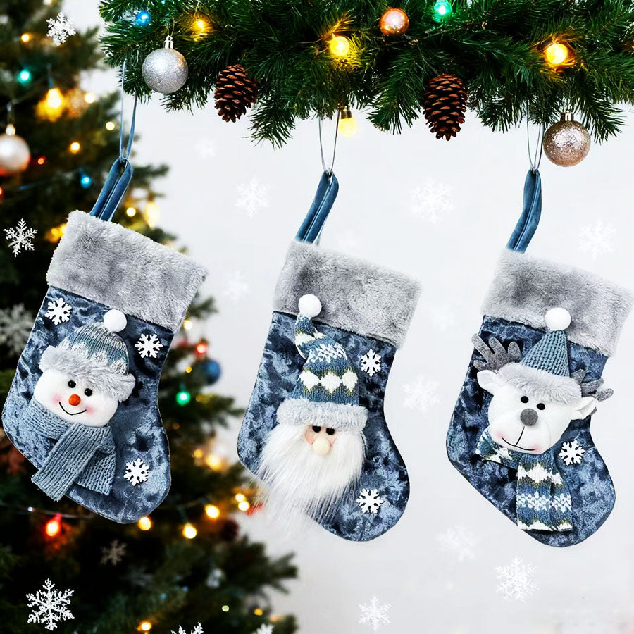 Christmas Decorations Gift Socks in Three Characters or a Trio