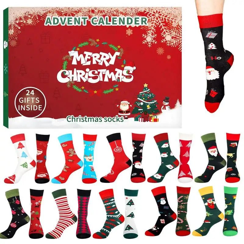 Advent Calendar Socks with 24 Pairs for Adults to Wear