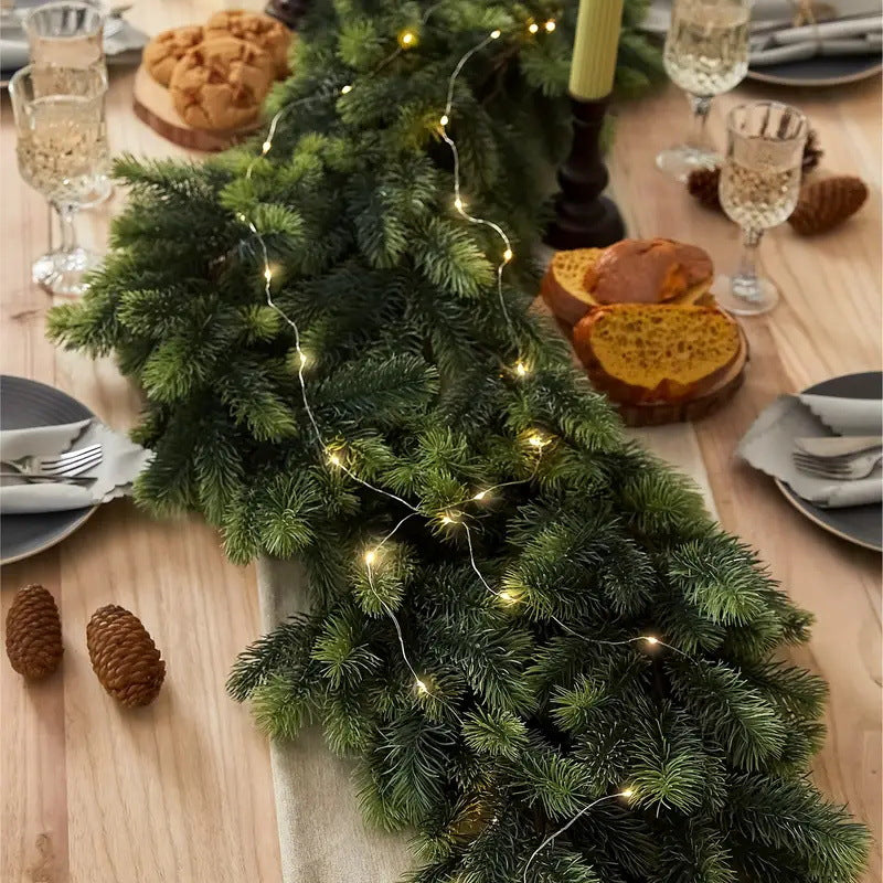 Christmas Garland Pre Lit 2.75 m with 50 Warm LEDs and a Timer Indoors