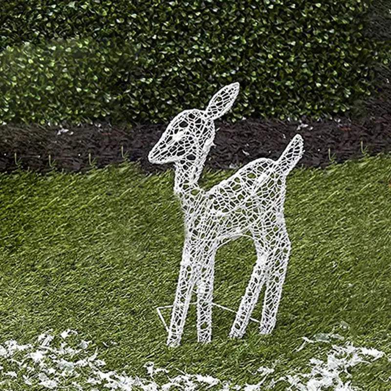 Christmas Decorations Reindeer in Iron with Built In Light at Three Sizes