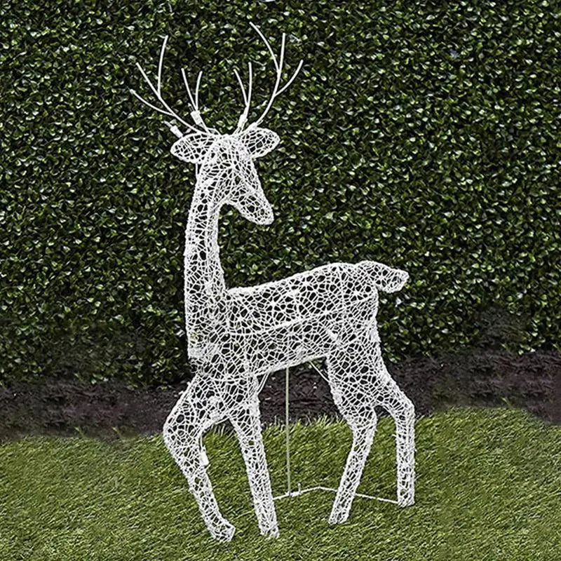 Christmas Decorations Reindeer in Iron with Built In Light at Three Sizes