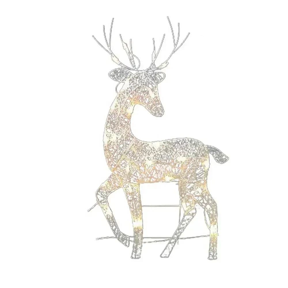 Christmas Decorations Reindeer in Iron with Built In Light at Three Sizes