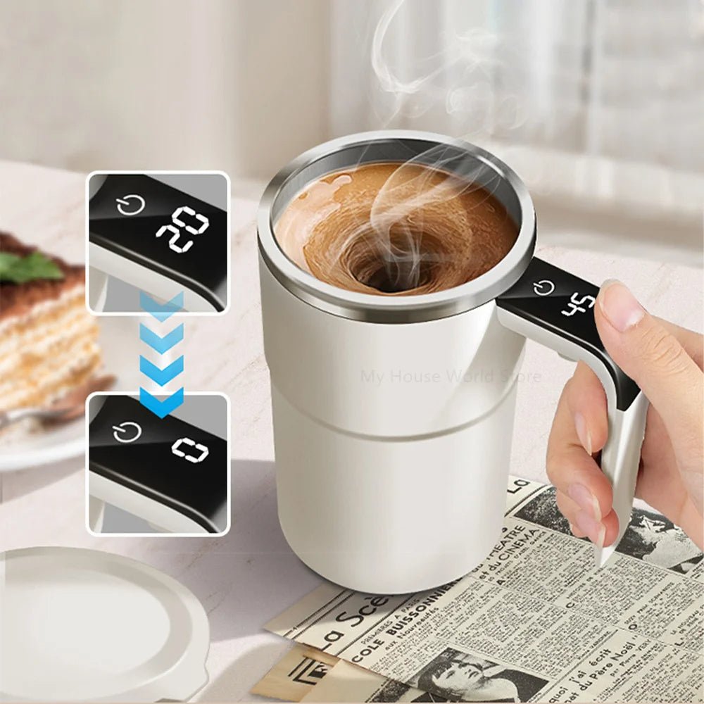 Self Stirring Mug Portable Travel Cup with Digital Temperature Display