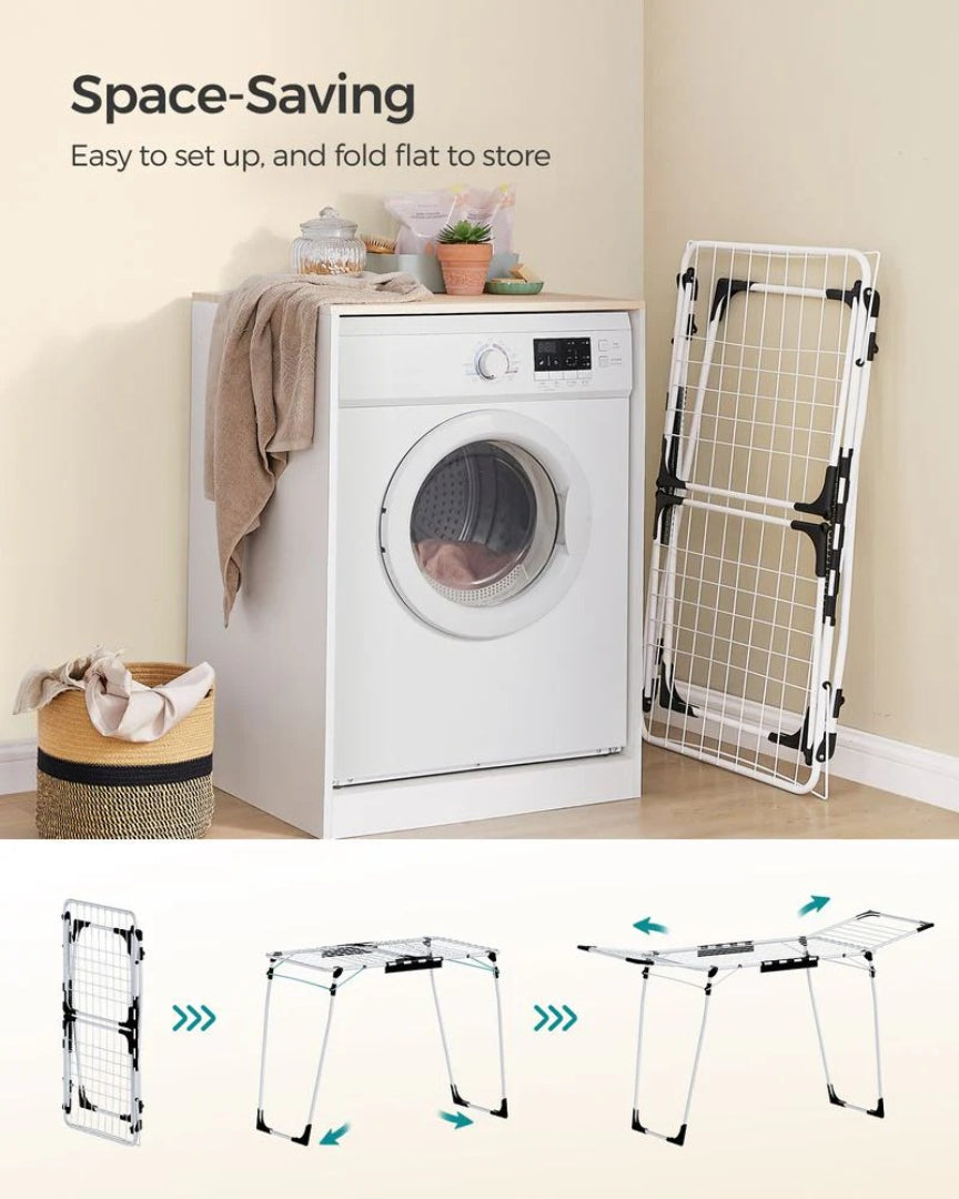 Laundry Drying Rack Foldable Winged Airer with 18m of Hanging Space in Steel