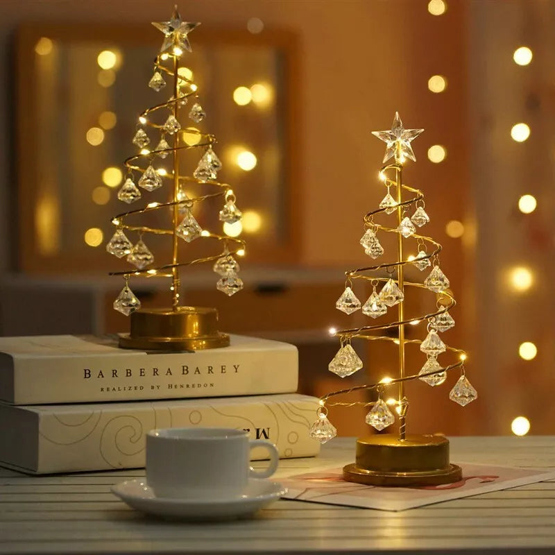Christmas Lights Crystal Spiral Tree with a Star on Top