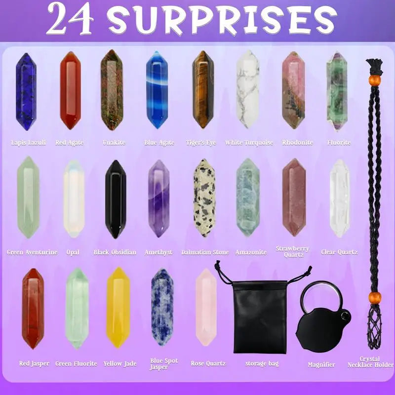 Advent Calendar Crystals with 24 Selected Gemstones