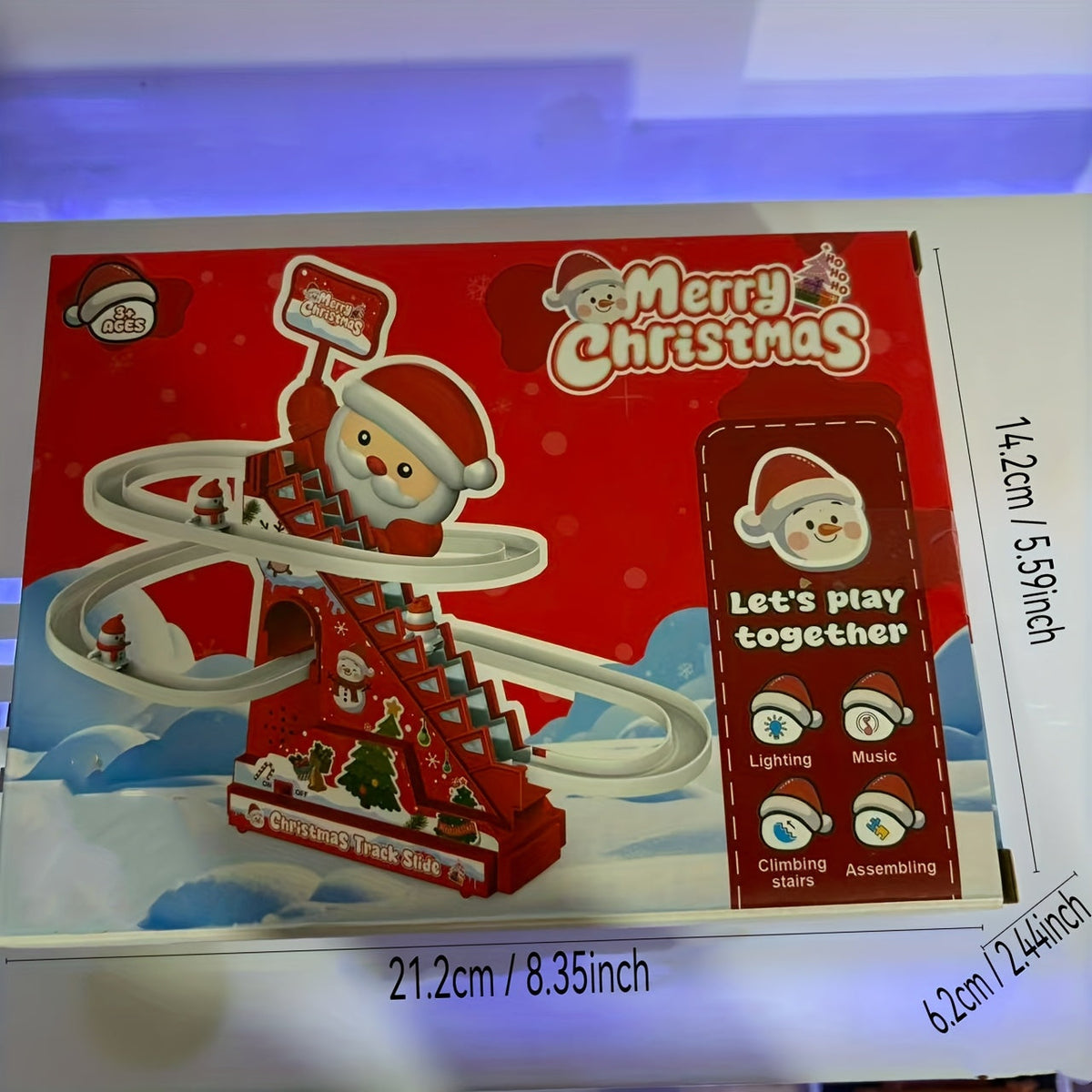 Christmas Lights Santa on a Roller Coaster with Music and Motion