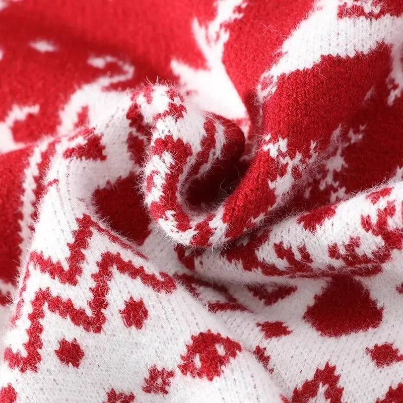 Christmas Sweater Alpine Reindeer Knit in Cotton Blend and Three Colours