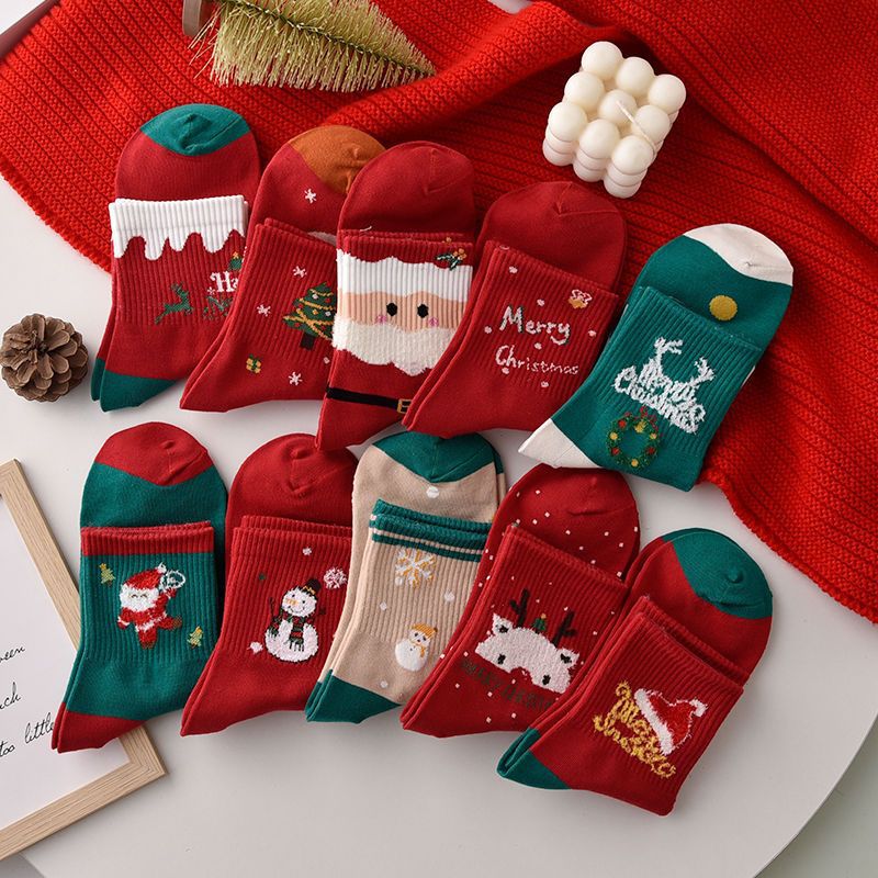 Christmas Decorations Cotton Sock Ornaments in One Three or Five Pairs