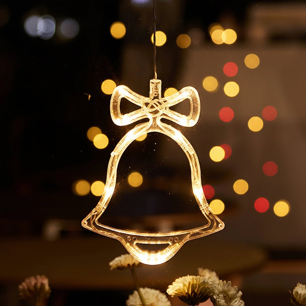 Christmas Lights Window Hangers in Nine Shapes on Batteries
