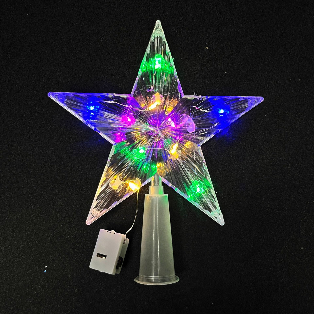 Christmas Lights Star Pendant Lit for a Branch or a Treetop
