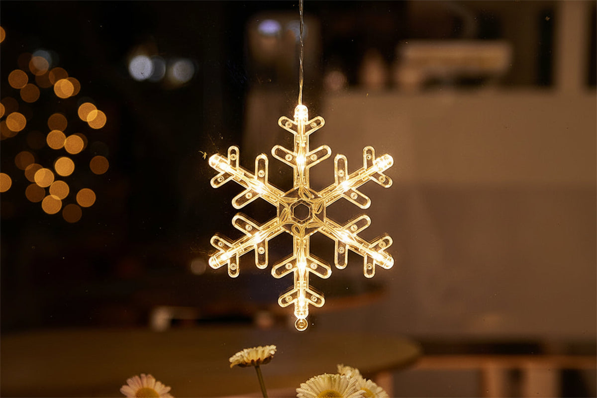 Christmas Lights Window Hangers in Nine Shapes on Batteries