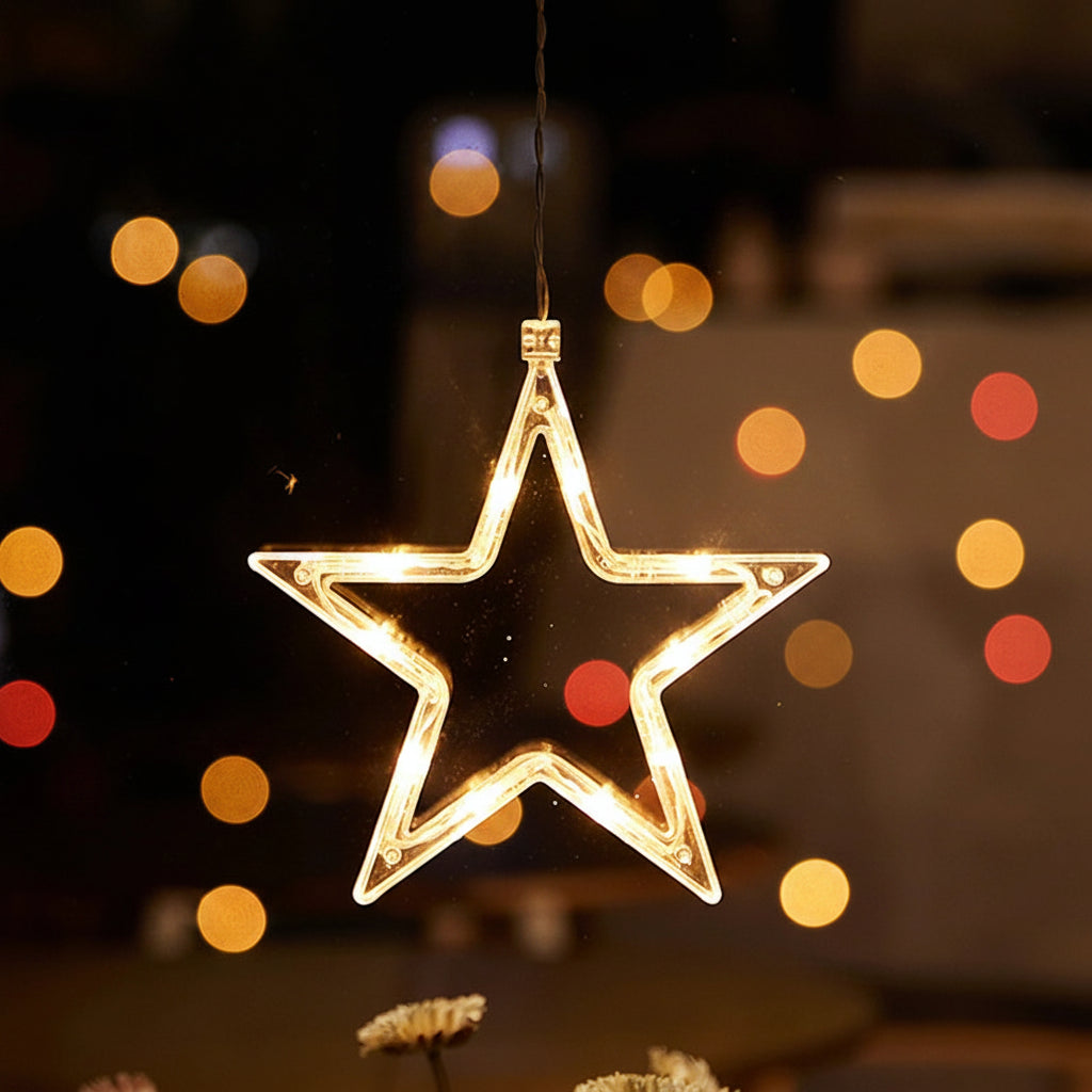 Christmas Lights Window Hangers in Nine Shapes on Batteries