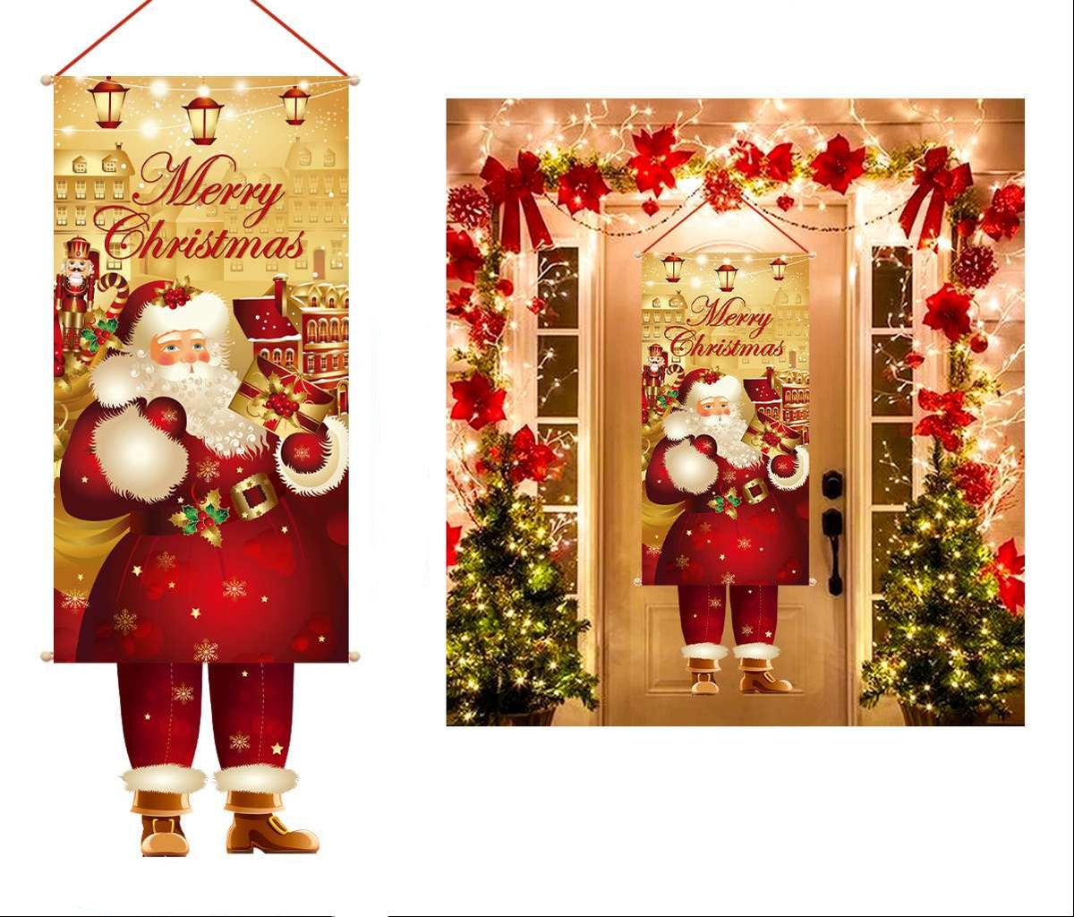 Christmas Decorations Hanging Banner for a Door or a Porch