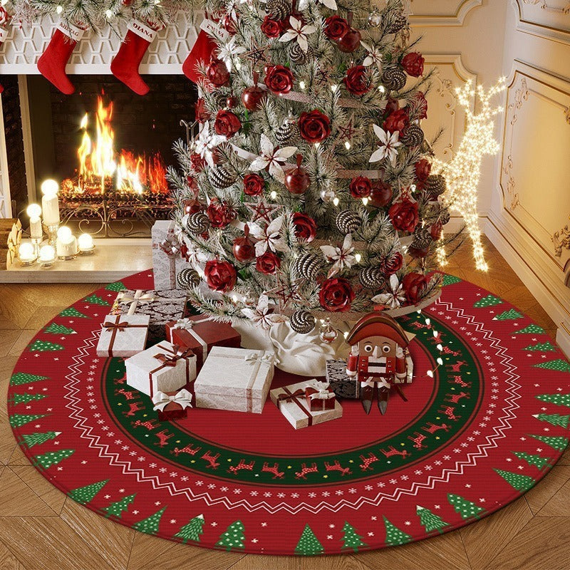 Christmas Decorations Tree Skirt 60 cm Anti Slip with Elk Motifs