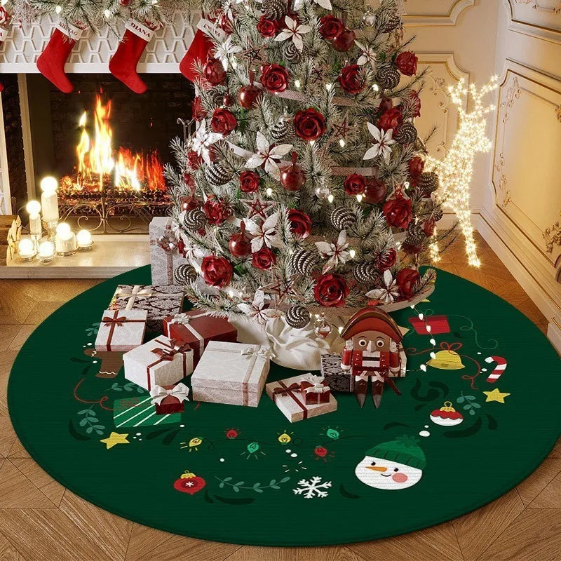 Christmas Decorations Tree Skirt 60 cm Anti Slip with Elk Motifs