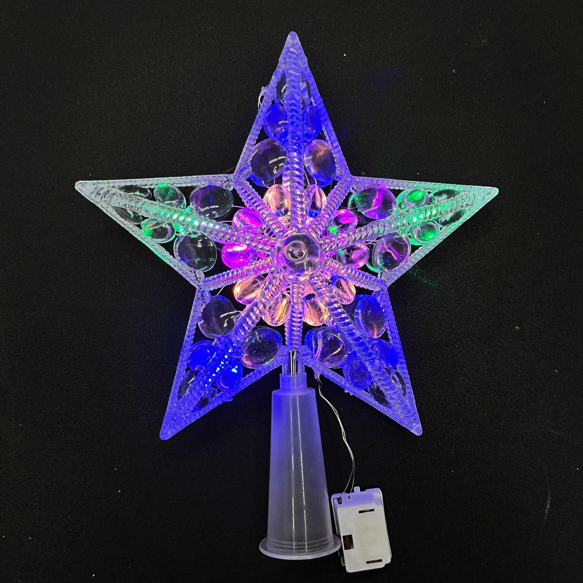 Christmas Lights Star Pendant Lit for a Branch or a Treetop