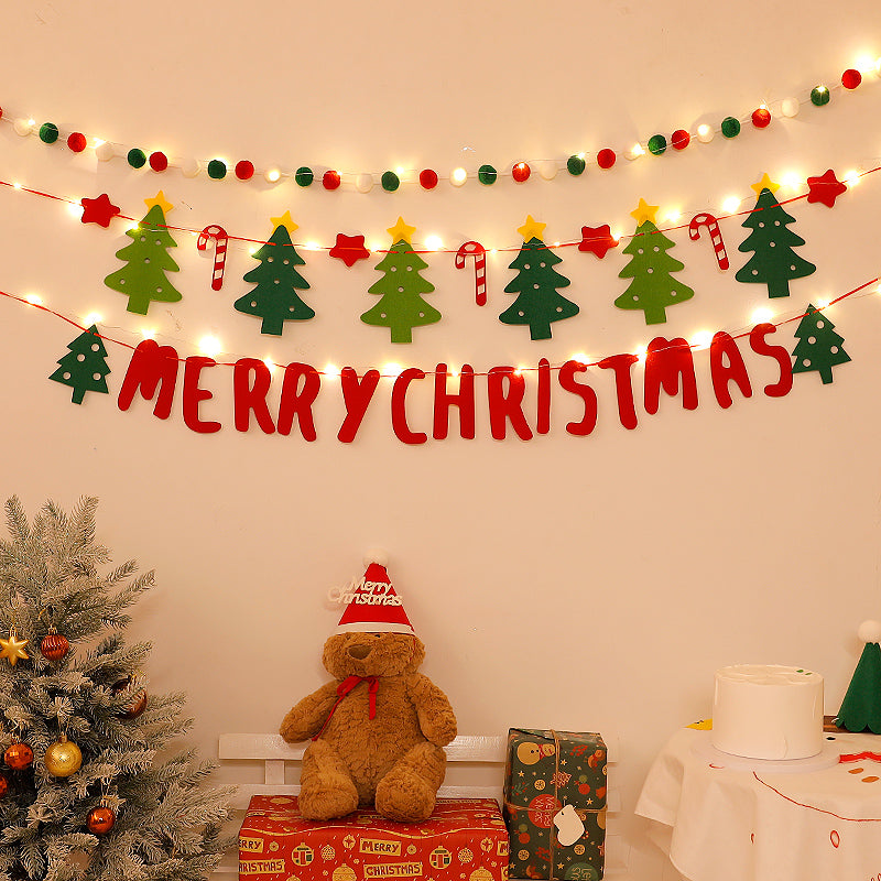 Christmas Lights Banner Garland Lettered for a Wall or Window