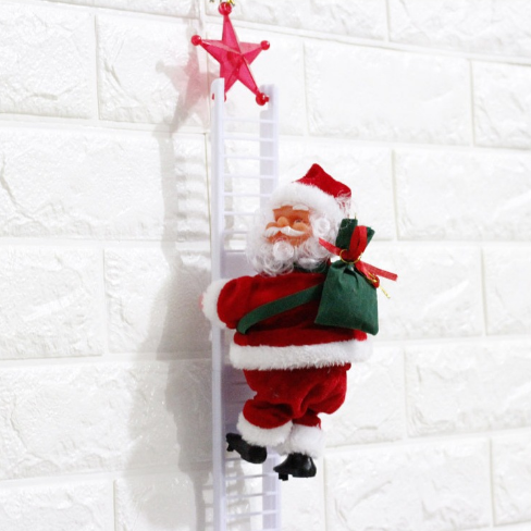Christmas Decorations Santa that Climbs a Ladder with Music and Lights