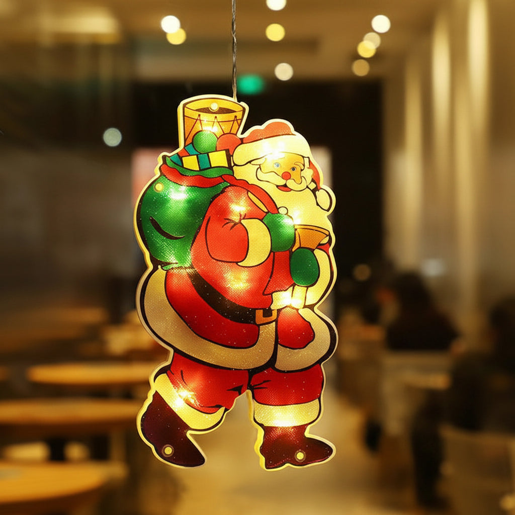 Christmas Lights Window Lamp on a Suction Cup in Six Designs