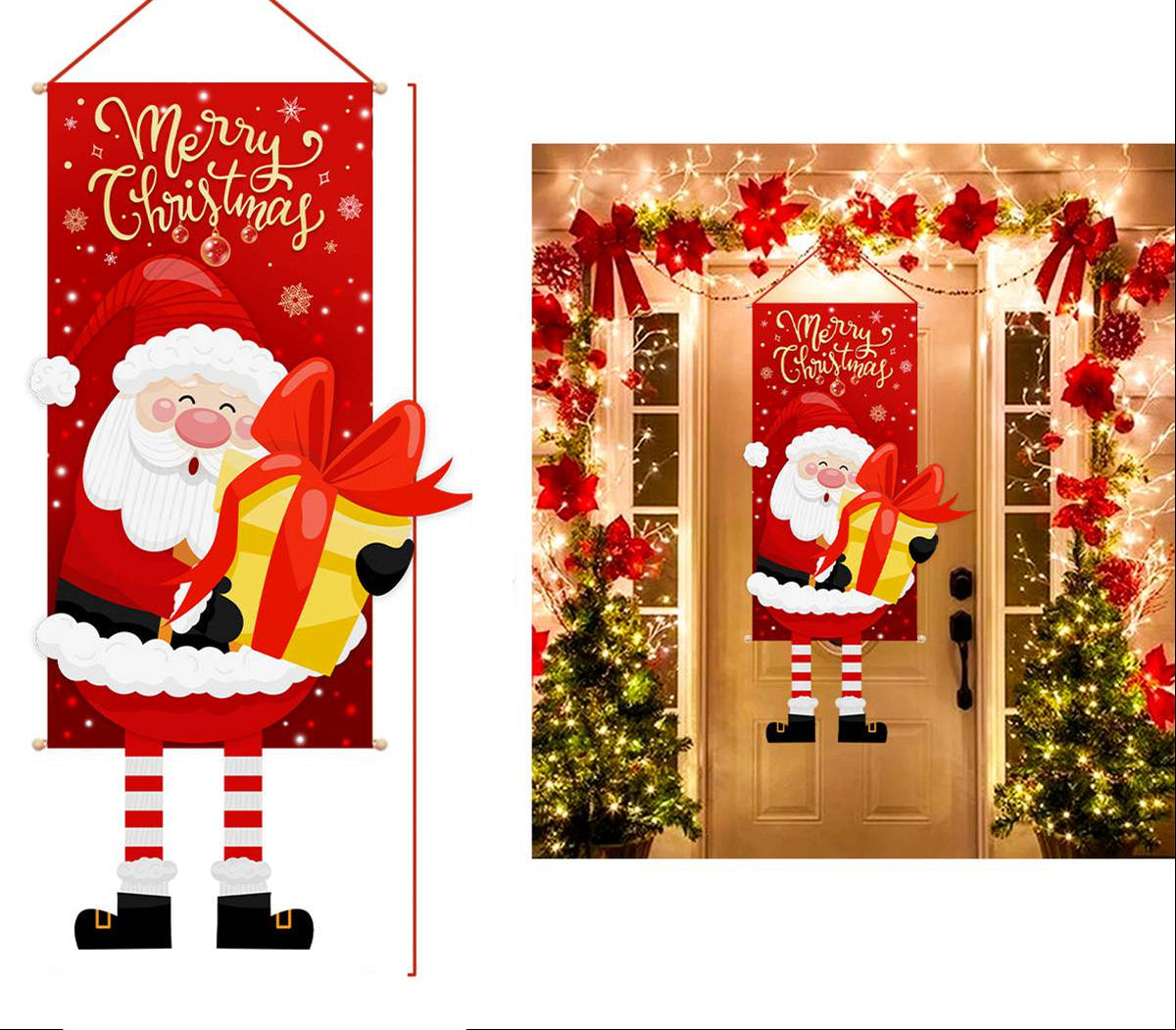 Christmas Decorations Hanging Banner for a Door or a Porch