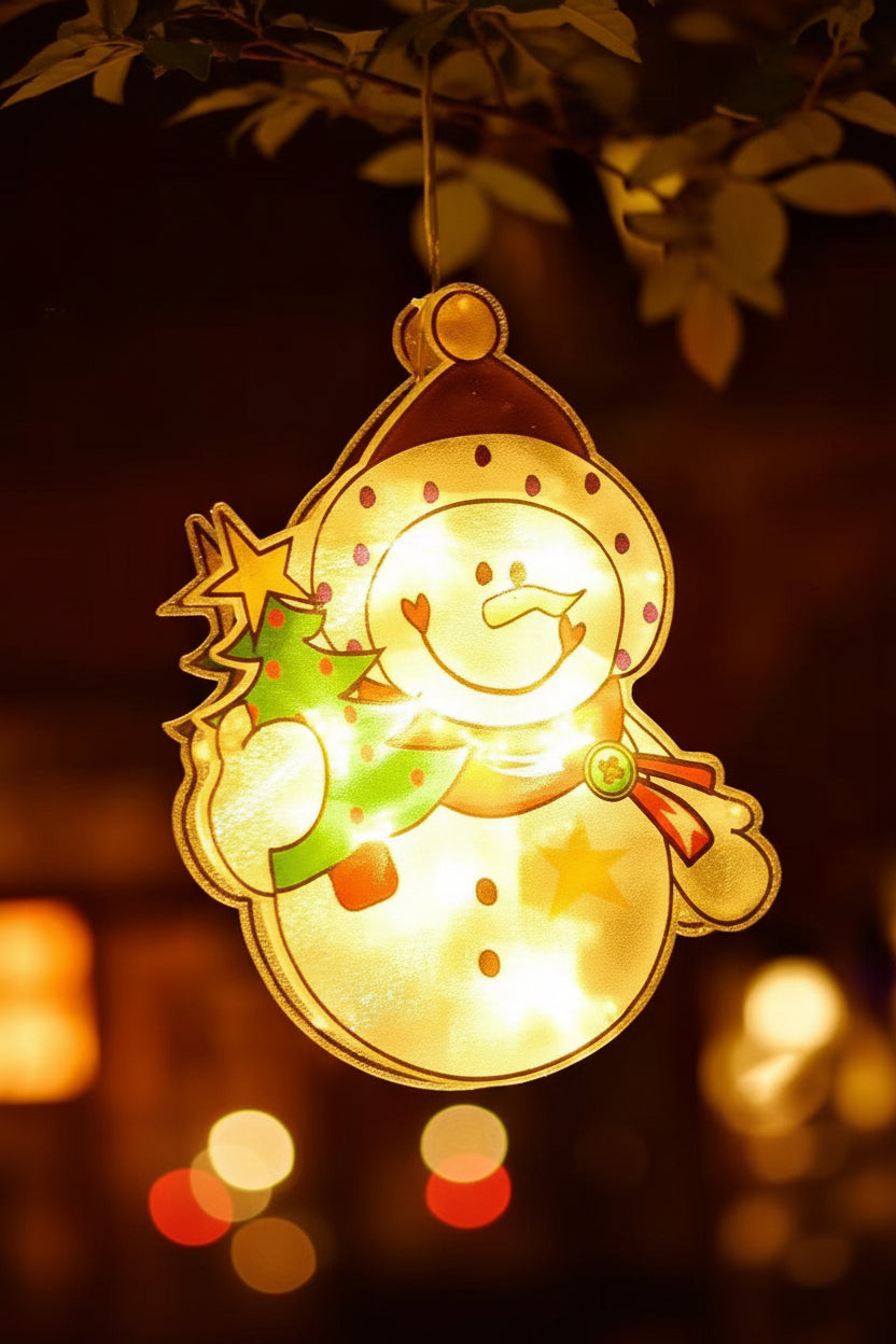 Christmas Lights Window Lamp on a Suction Cup in Six Designs