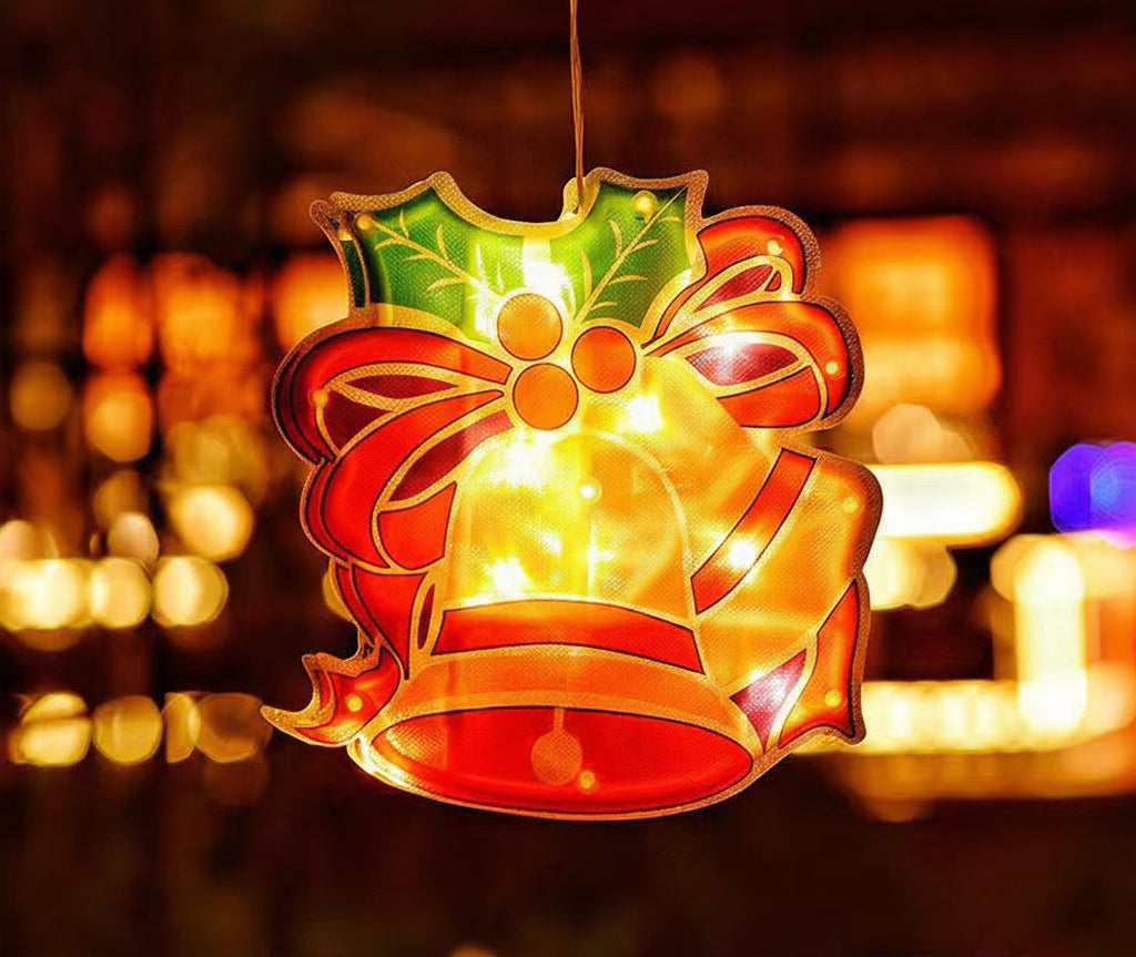 Christmas Lights Window Lamp on a Suction Cup in Six Designs