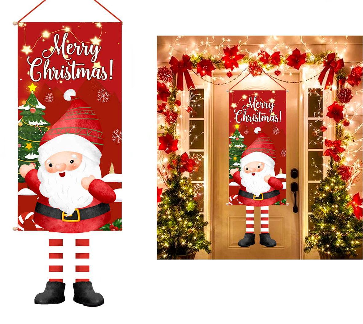 Christmas Decorations Hanging Banner for a Door or a Porch