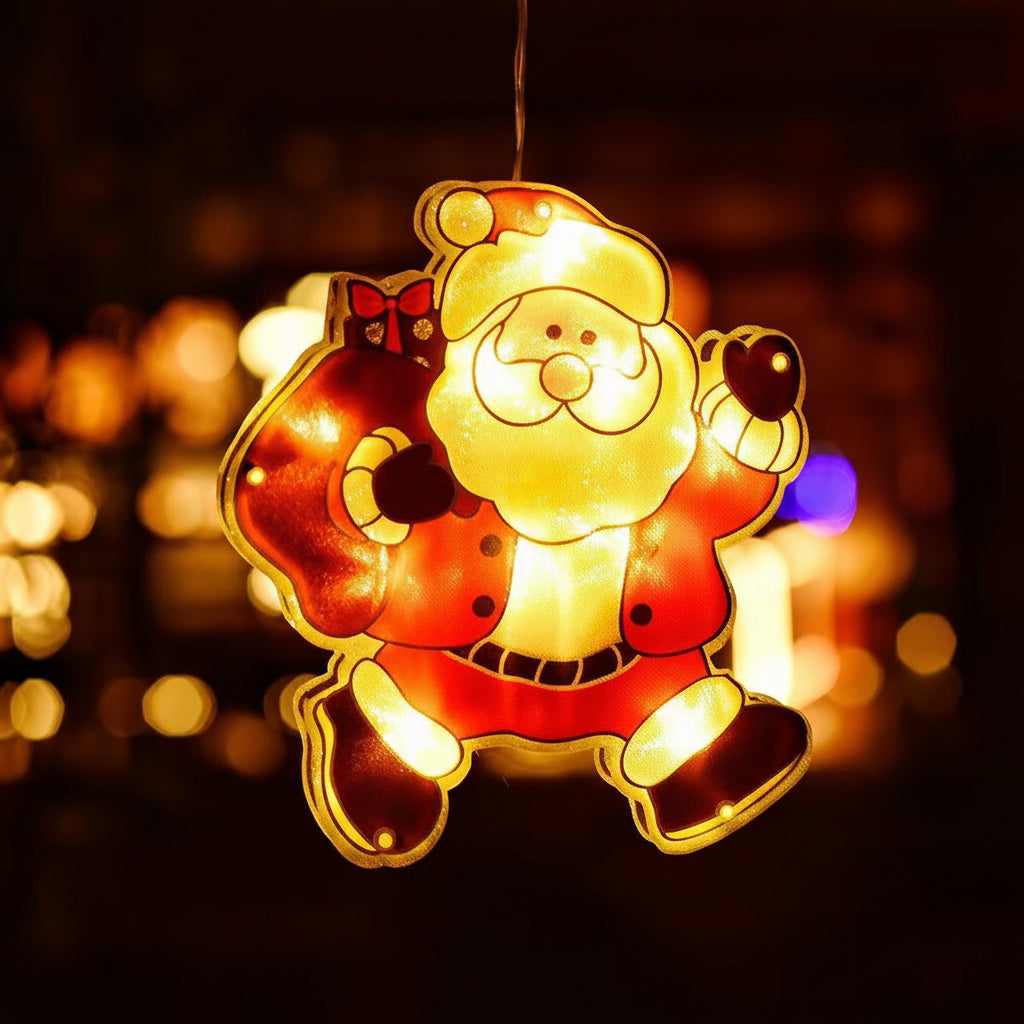Christmas Lights Window Lamp on a Suction Cup in Six Designs