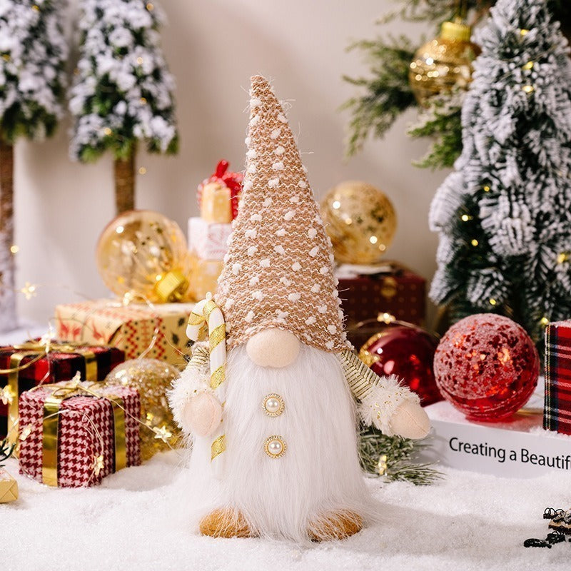 Christmas Lights Gnome Plush with a Tall Knitted Hat