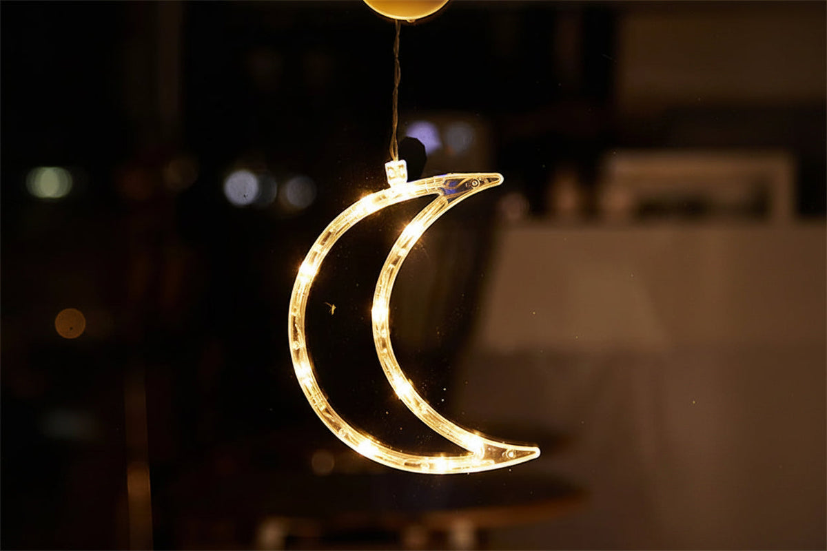 Christmas Lights Window Hangers in Nine Shapes on Batteries