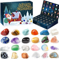 Advent Calendar with 24 Natural Crystals and Gemstones in a Gift Box