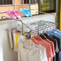 Folding Laundry Drying Rack Stainless Steel Balcony Airer Extends 68 to 120cm