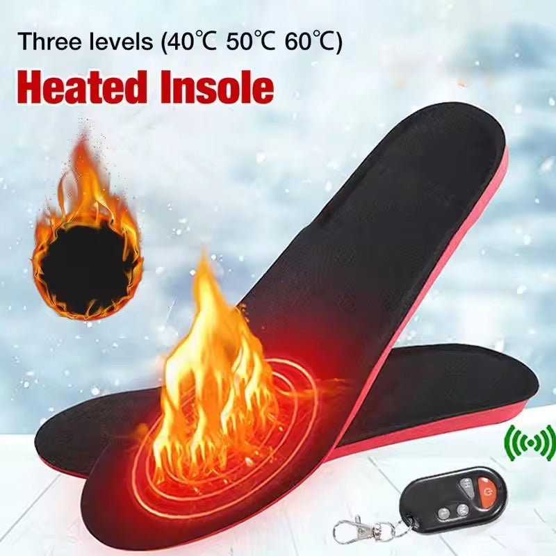 Heated Insoles Wireless Rechargeable Foot Warmers with Remote Control and Trim to Fit