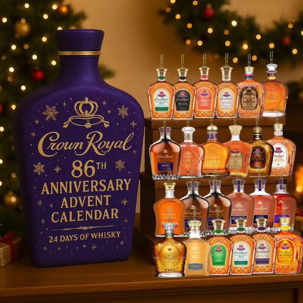 Advent Calendar Whiskey Style with 24 Decorative Bottles and No Alcohol