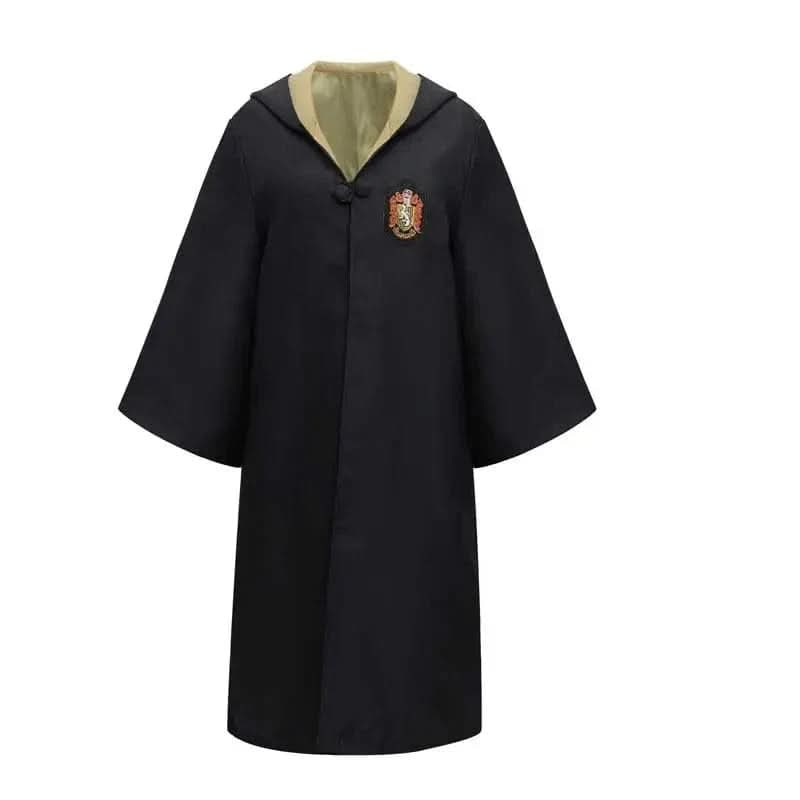 Wizard Robe Costume Hooded with Embroidered Crest and Ankle Length Cut for Cosplay